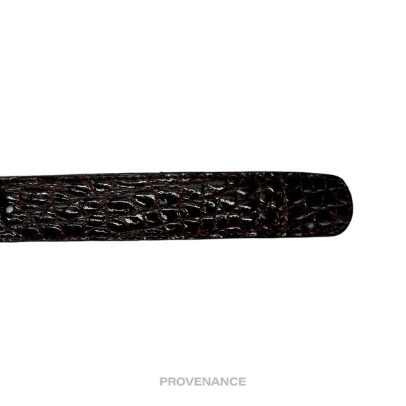 ? Gucci GG Crocodile Leather Belt - Burgundy 80/32 main image 9